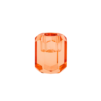 Candle Holder Crystal Orange