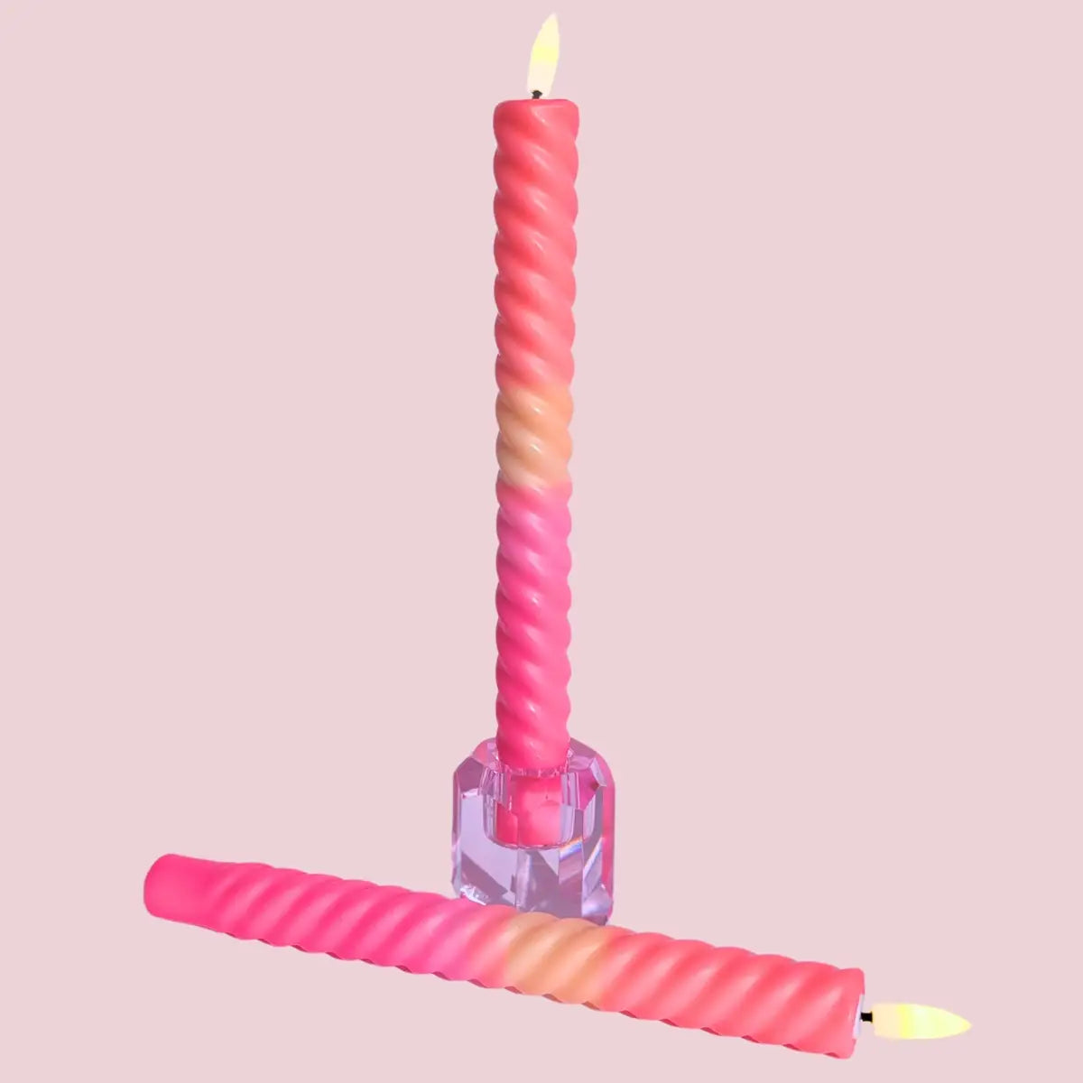 LED Swirl Kaars Pink Orange - 1 stuks