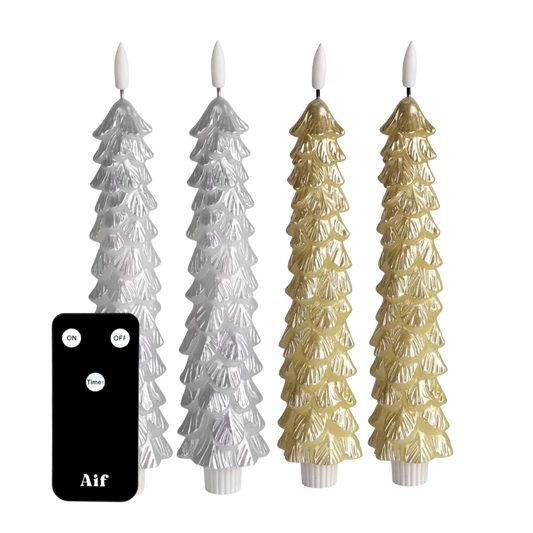 LED Kaarsenset X-MAS Silver & Gold RC