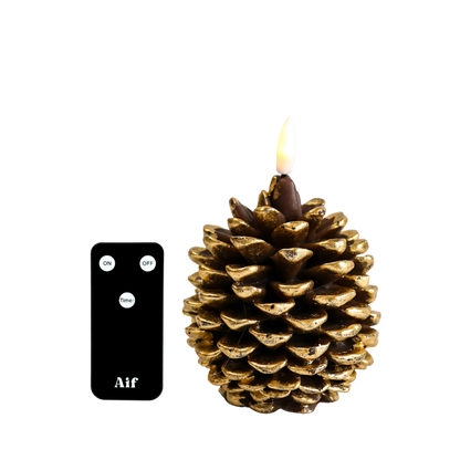 LED Wax Pinecone Candle RC – Incl. Remote Control