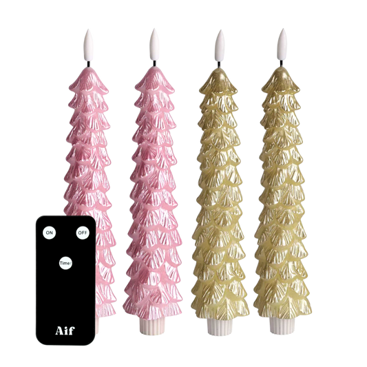 LED Kaarsenset X-MAS Pink & Gold RC