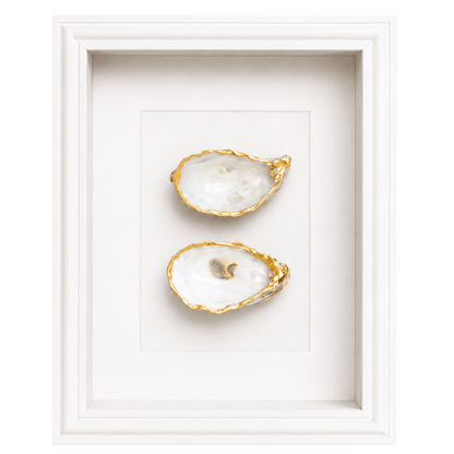 Gouden Oester in Lijst – Roomwit