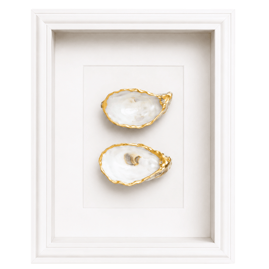 Gouden Oester in Lijst – Roomwit