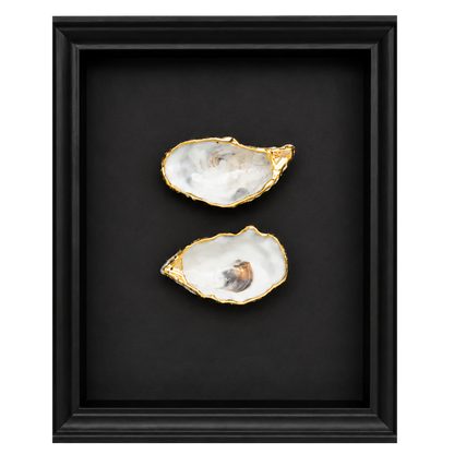 Gouden Oester in Lijst - Zwart