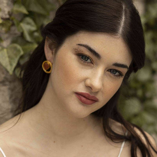 Nella Oorbellen Oranje Carneool