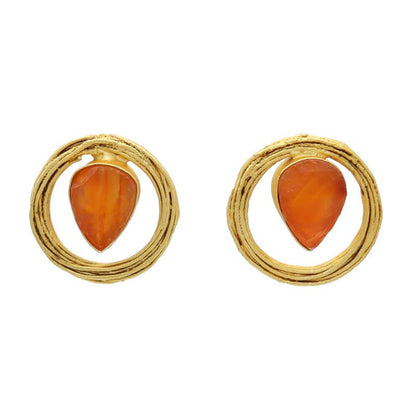 Nella Earrings Orange Carnelian